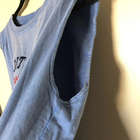 Vintage St Kitts West Indies sleeveless tunic top Blue retro oversized top 1980s - Picture 4 of 9